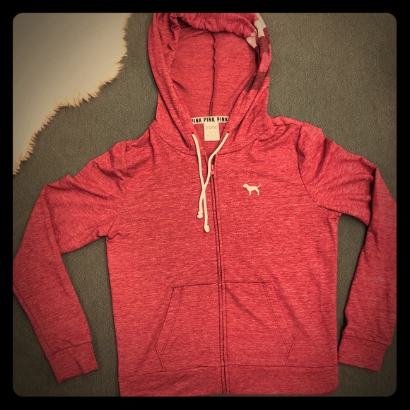 NWOT Victoria’s Secret Dark Pink Hoodie Sz Sm - Picture 7 of 7